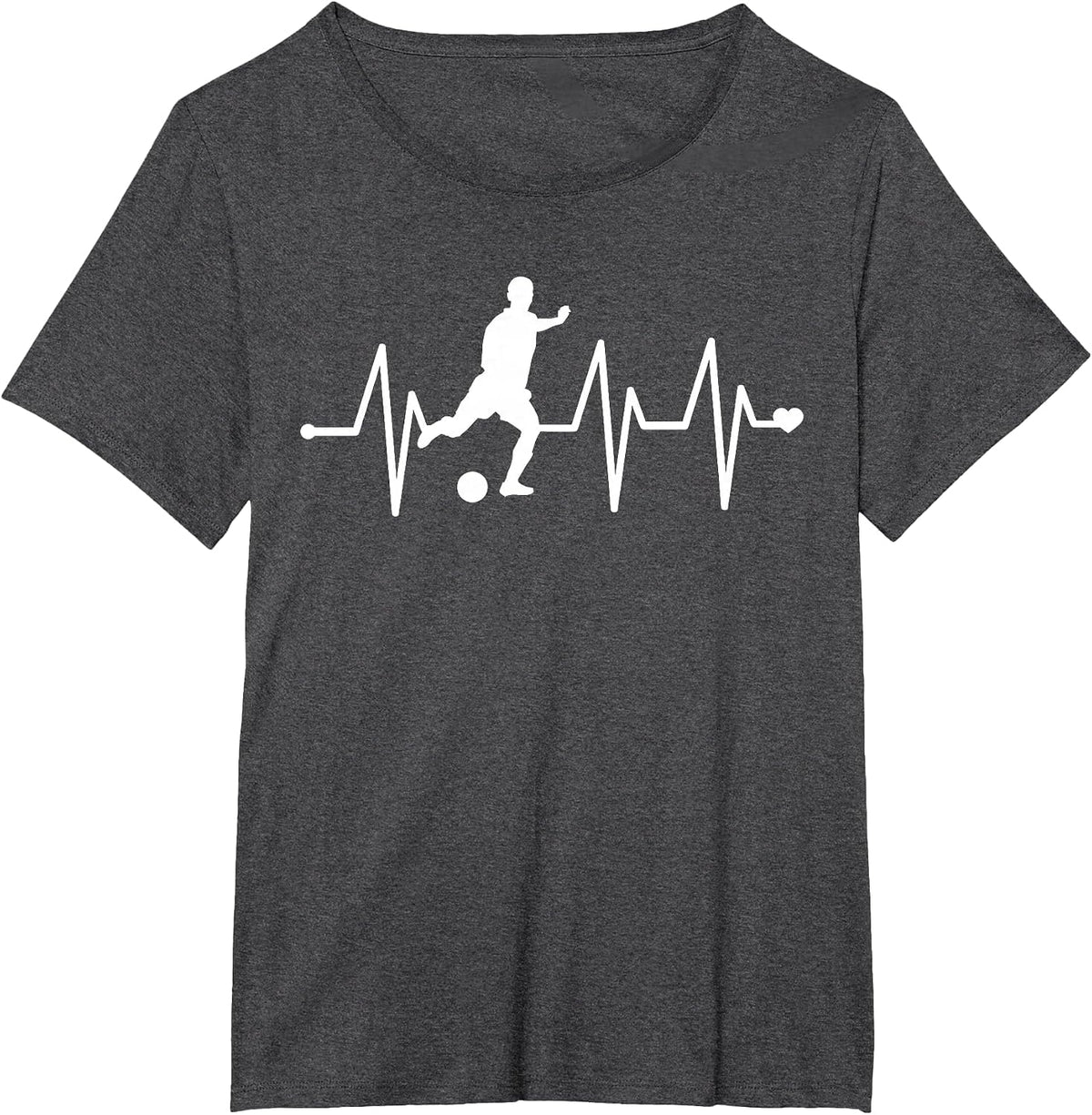 Soccer Heartbeat Shirt - Funny Soccer T Shirt T-Shirt - Dark Heather Grey