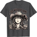 Men's Too Wild To Tame Bold Western Graphic Design T-Shirt - Dark Heather Grey
