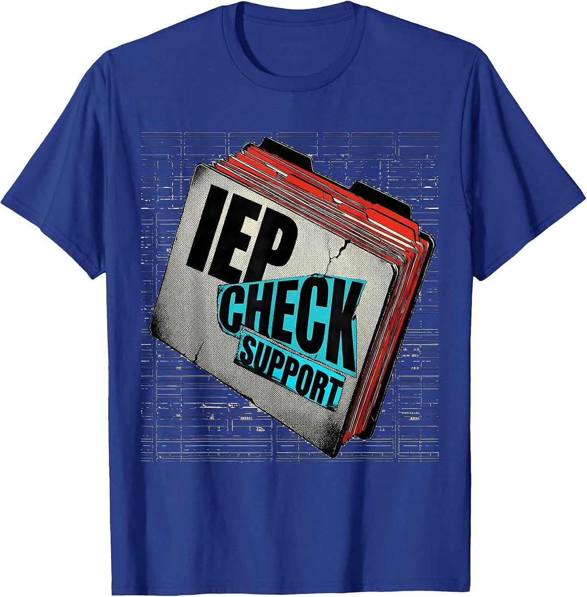 Men's IEP Check Support New Wave Typography Special Ed Teacher T-Shirt - Royal Blue