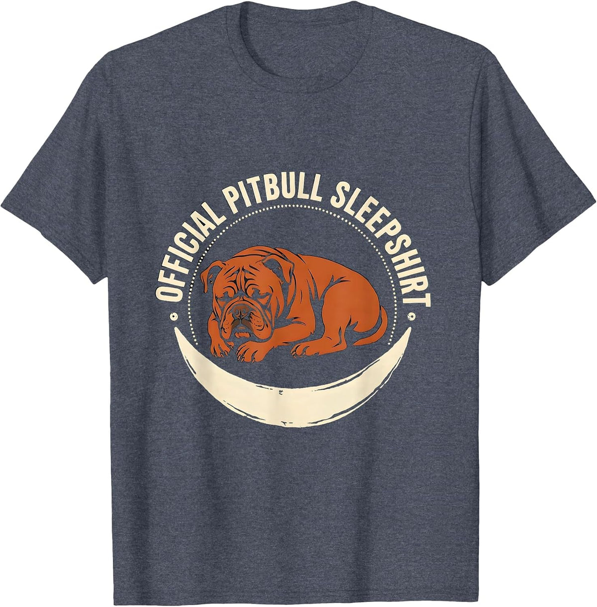 Official Pitbull Sleepshirt Napping Pajamas Dog Lover T-Shirt - Heather Blue
