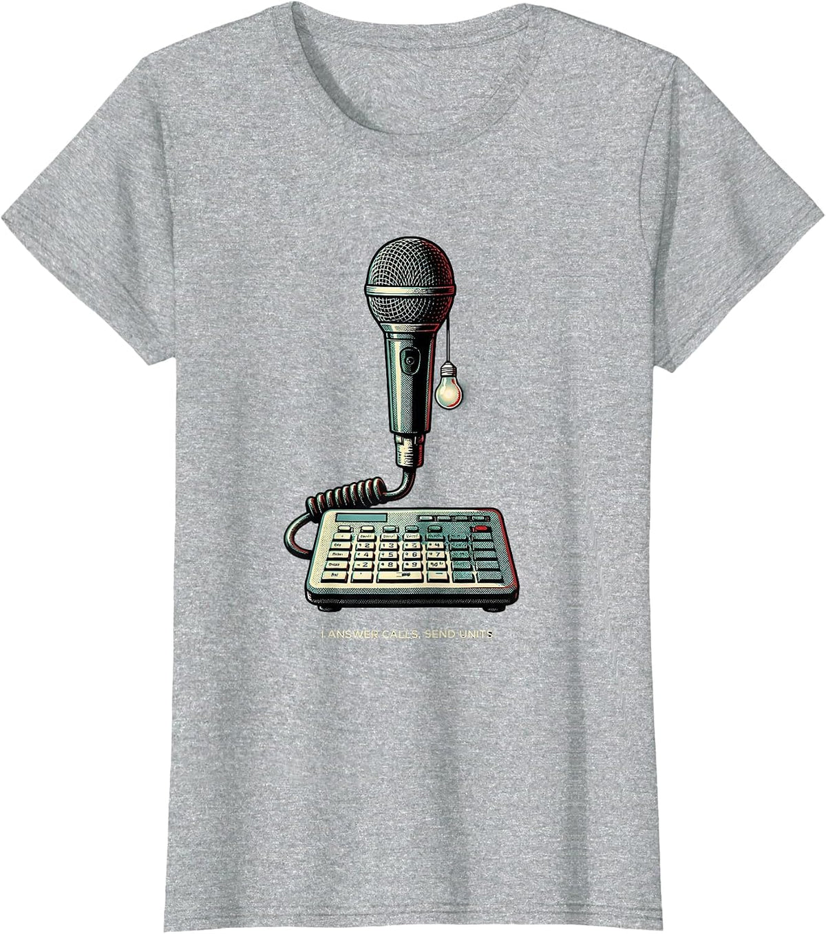 I Answer Calls Send Units Funny 911 Dispatcher Christmas T-Shirt - Heather Grey