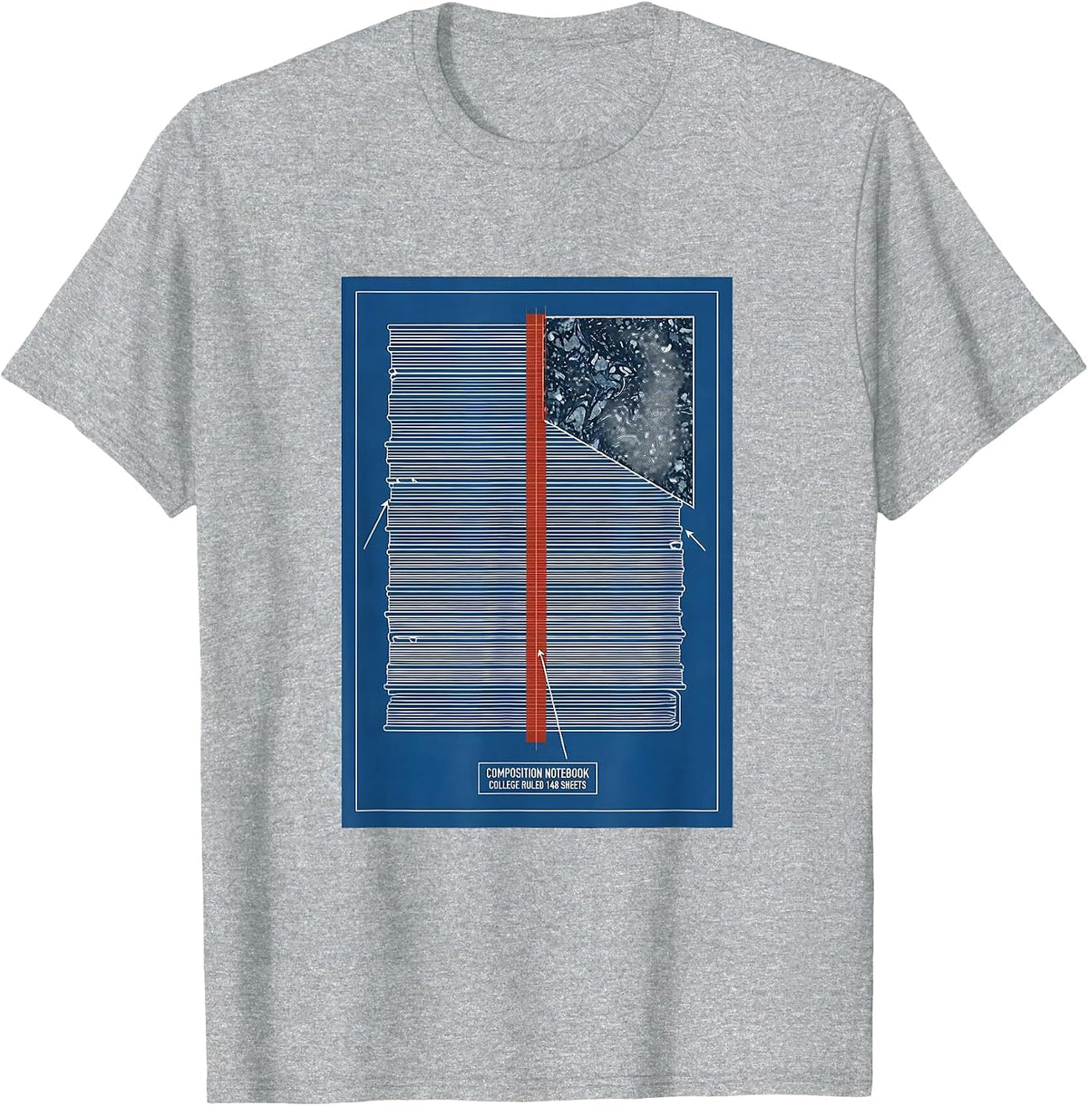 Men's Composition Notebook College Ruled 148 Sheets Teacher T-Shirt - Heather Grey