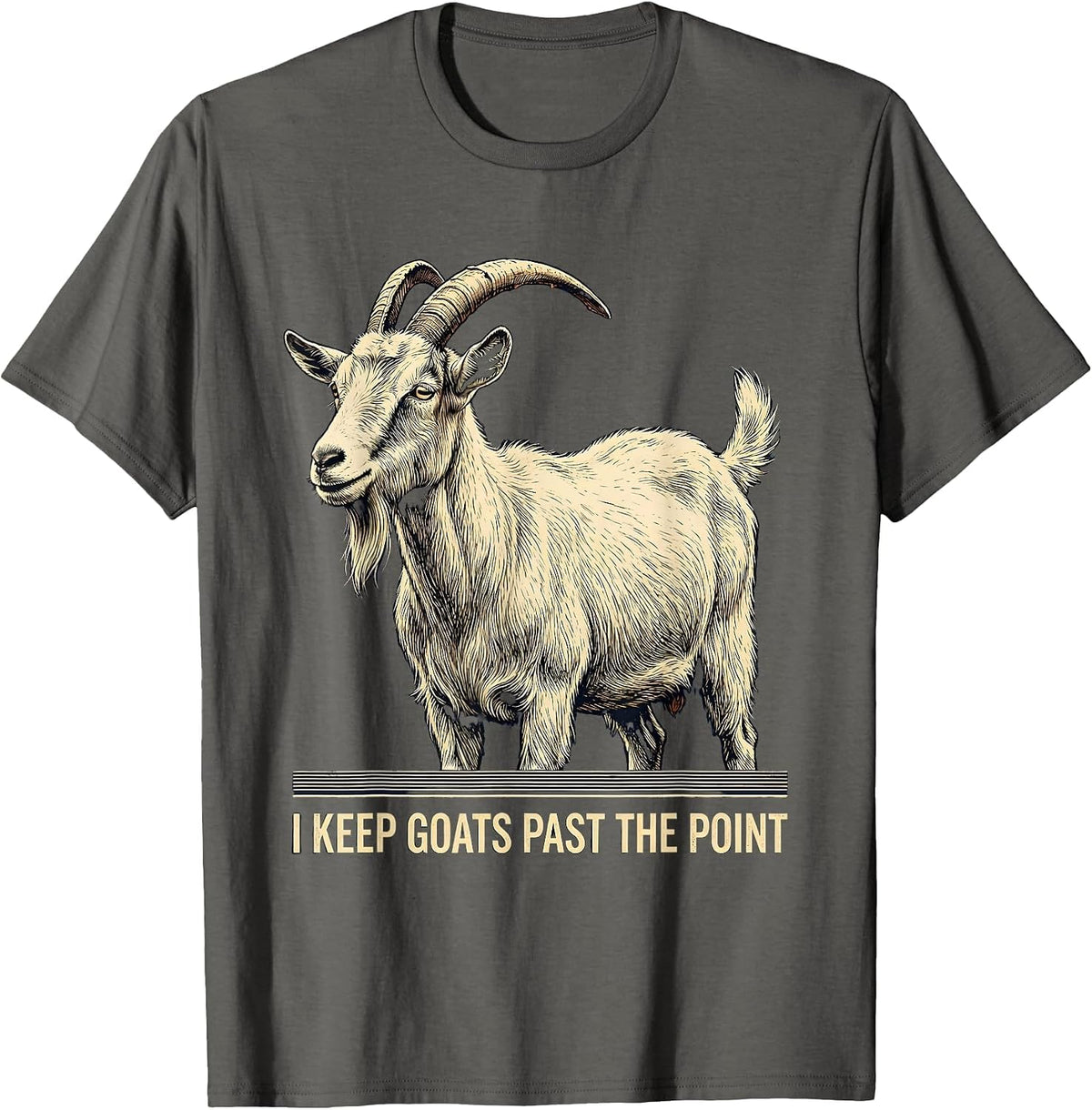Men's I Keep Goats Past The Point Vintage Funny Goat Lover Farmer T-Shirt - Asphalt Grey