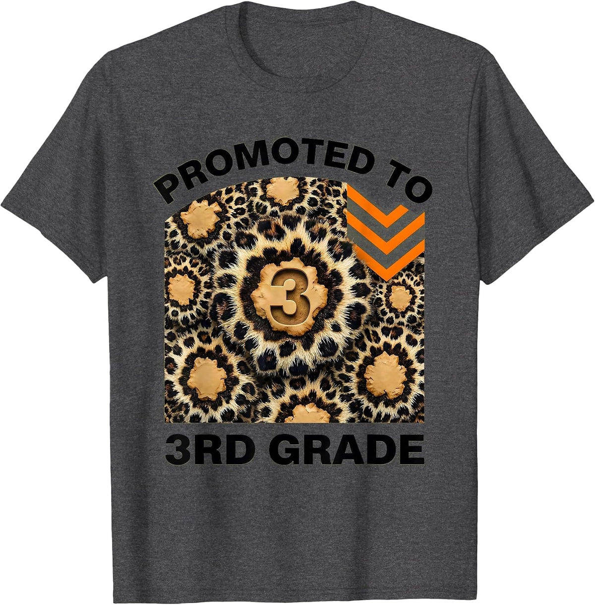 Men's PROMOTED TO 3RD GRADE Camo Third Grade Back To School Boy T-Shirt - Dark Heather Grey