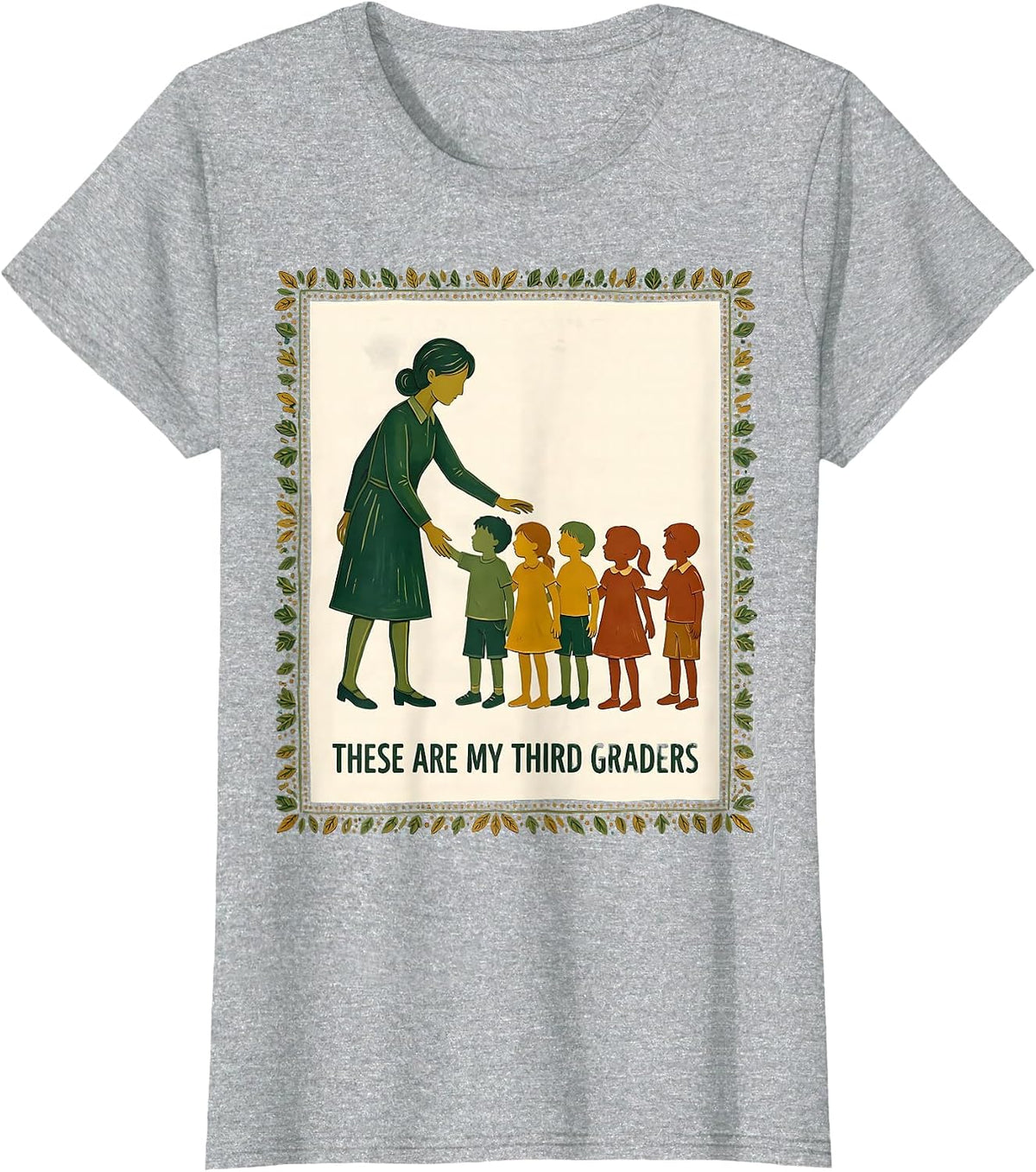 These Are My Third Graders Funny Teacher 3rd Grade Team Back T-Shirt - Heather Grey