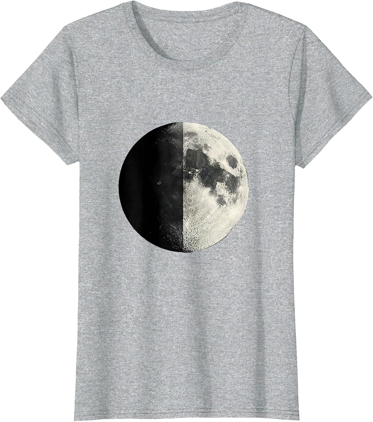 I Go Dark I Wax Whole Again Minimalist Moon Phase Lunar T-Shirt - Heather Grey