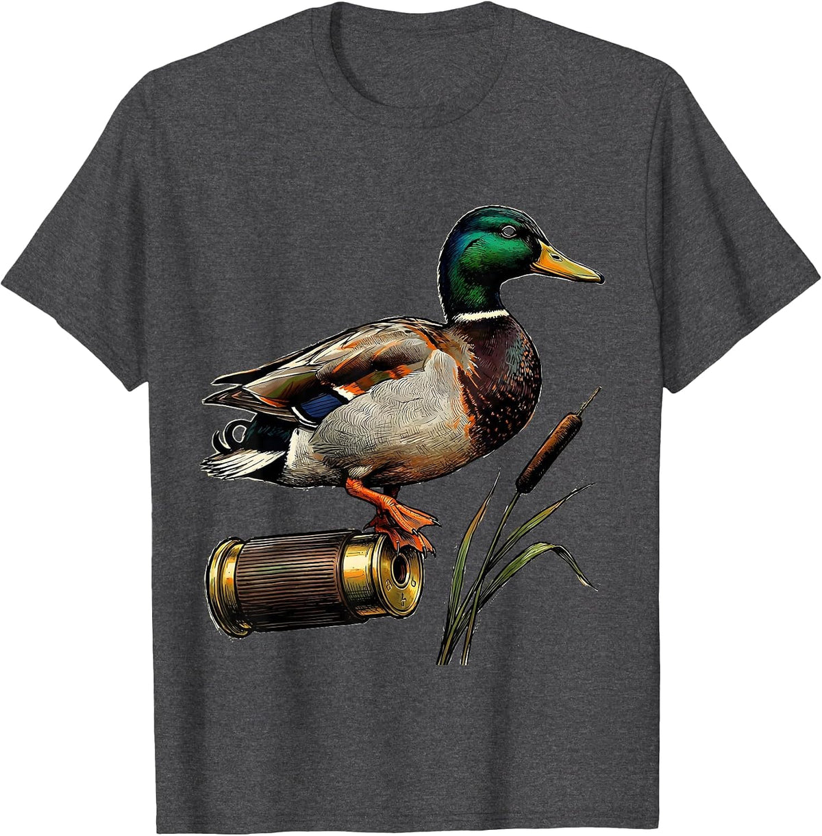 Men's Mallard Duck Hunting Humor Gift for Dads T-Shirt - Dark Heather Grey