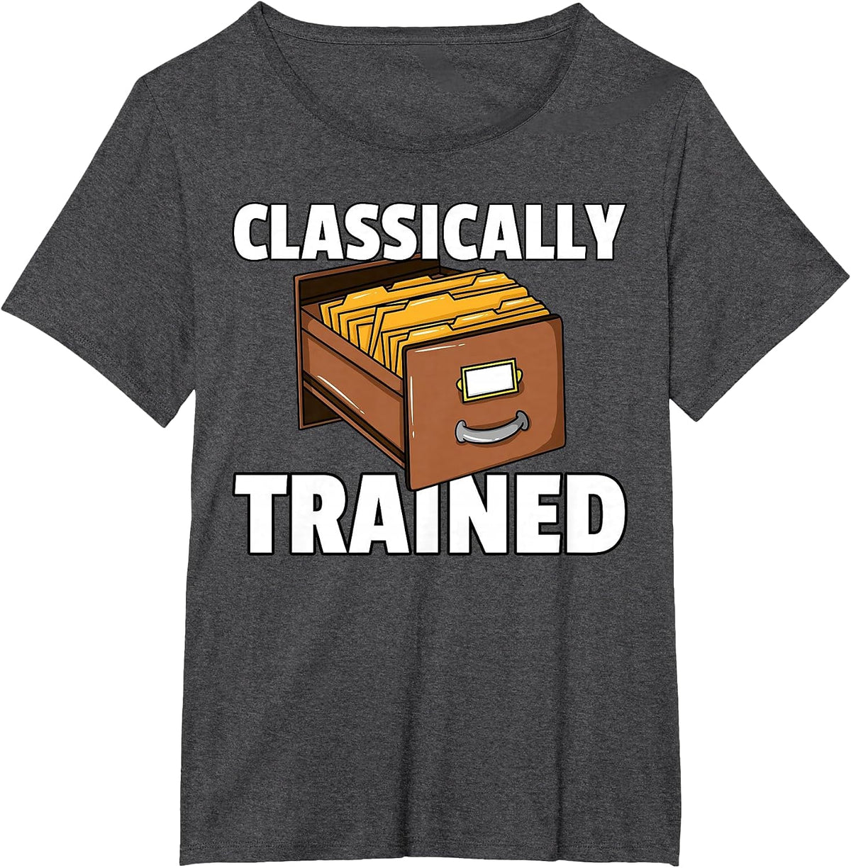 Card Catalog Library for Librarian T-Shirt - Dark Heather Grey
