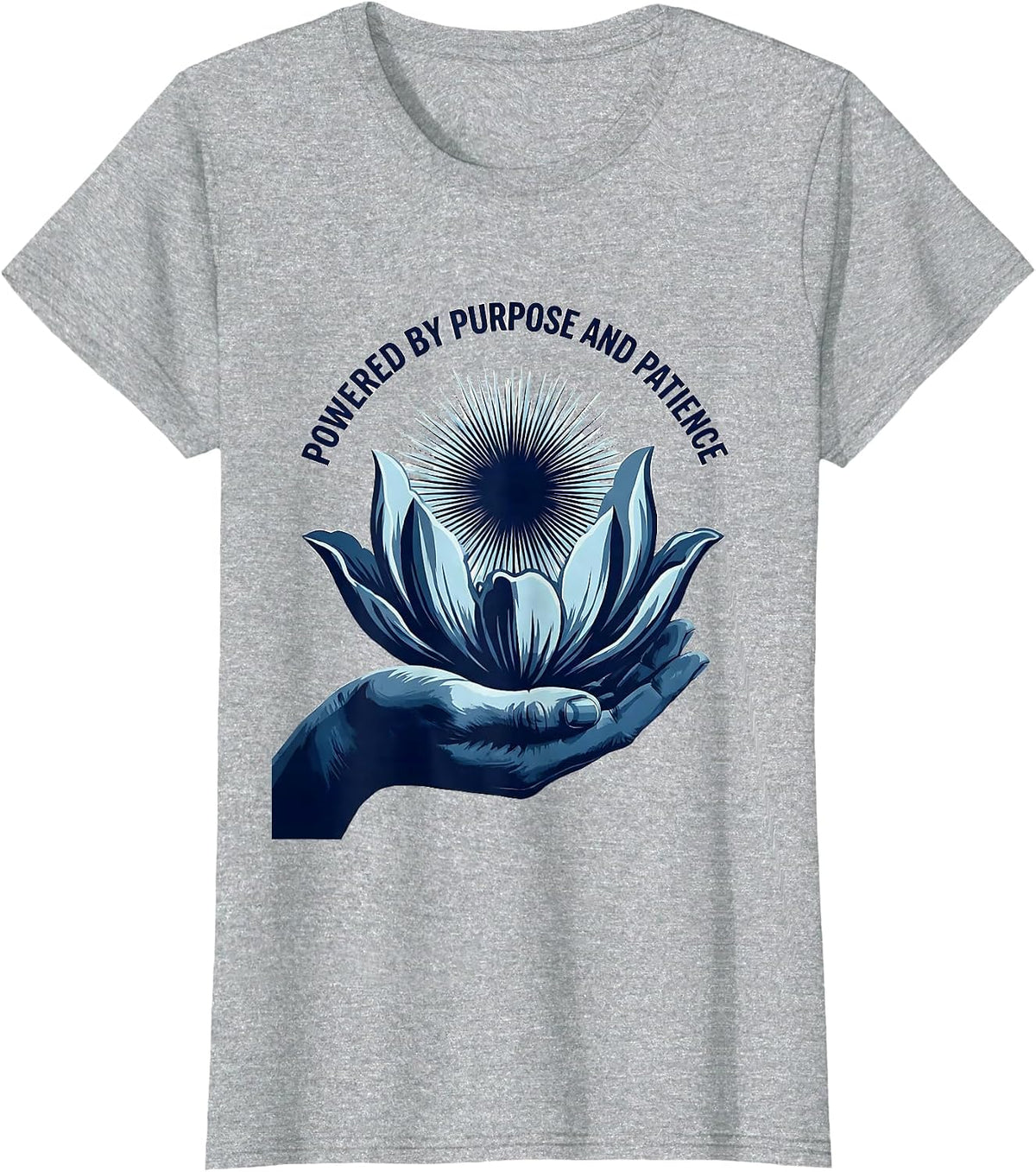 Powered by Purpose and Patience Special Ed Teacher T-Shirt - Heather Grey