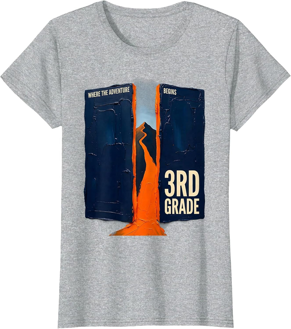 Where The Adventure Begins 3rd Grade Teacher Back To School T-Shirt - Heather Grey
