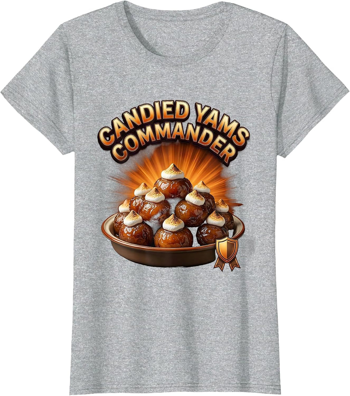 Candied Yams Commander Bootleg 90's Rap Rock Vintage Funny T-Shirt - Heather Grey