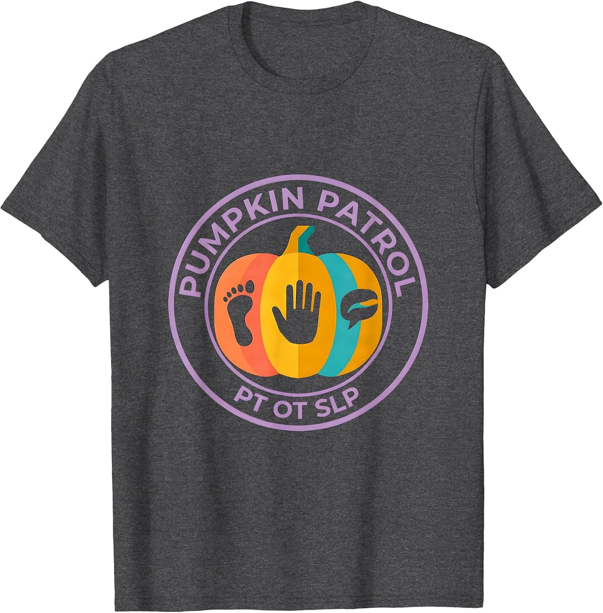 Pumpkin Patrol PT OT SLP Halloween Therapy Squad Funny Gift T-Shirt - Dark Heather Grey