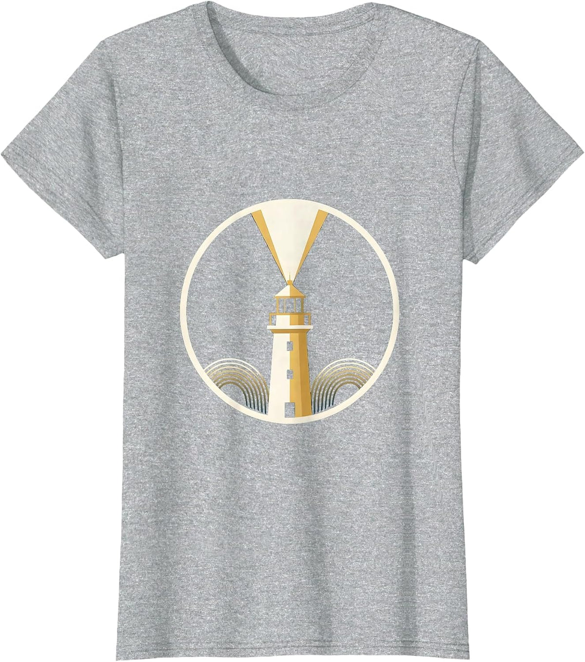 Autism Awareness Lighthouse Stormy Waves Graphic T-Shirt - Heather Grey