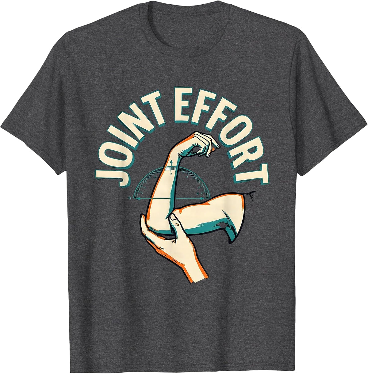 Joint Effort Funny Therapist Gift Physical Therapy Humor T-Shirt - Dark Heather Grey