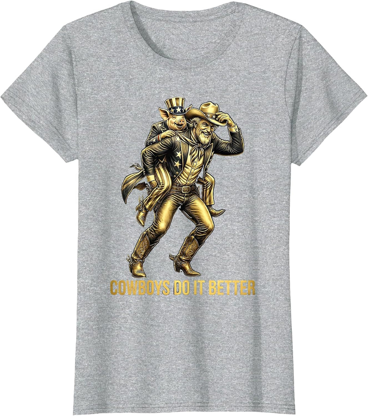 Save A Horse Ride A Cowboy Western Design T-Shirt - Heather Grey