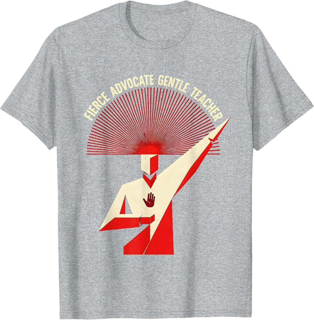 Men's Fierce Advocate Gentle Teacher Sped Design T-Shirt - Heather Grey