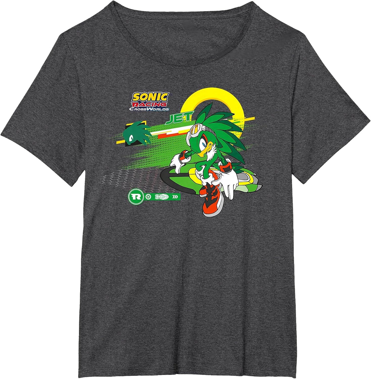 Sonic Racing CrossWorlds - Ready to Roll Jet T-Shirt - Dark Heather Grey