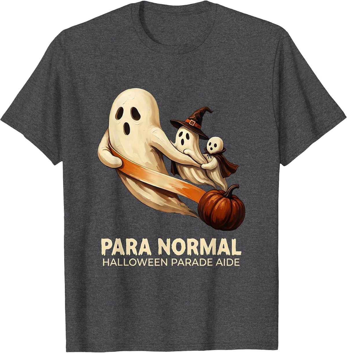 Para Normal Halloween Parade Aide Ghost Para Teacher Aide T-Shirt - Dark Heather Grey