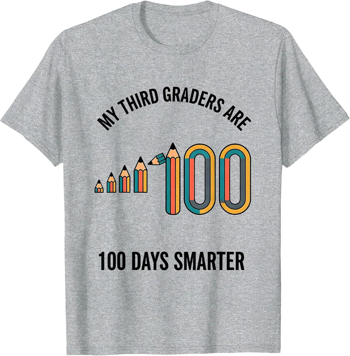 Men's My Third Graders Are 100 Days Smarter Retro Teacher 100th T-Shirt - Heather Grey
