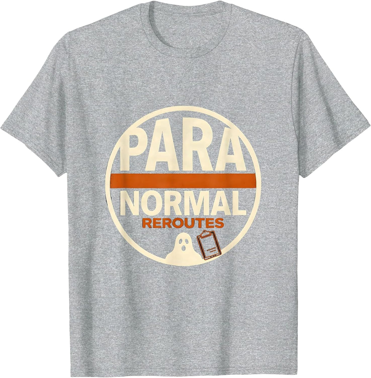 Men's Para Normal Reroutes Screenprint Ghost Para Teacher T-Shirt - Heather Grey