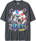 Shaka Wear USA MAX-Heavyweight 100% Faded Cotton Thunder Dogs Tshirt for Men & Women 7.5oz - Rat
