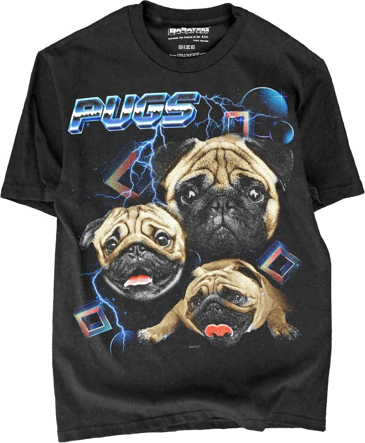 Heavy Metal T-Shirt for Dog Mom and Dad - Men & Women Pet Owners Vintage 80s 90s Retro Futuristic - Pugs Retro