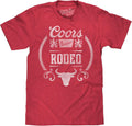 Tee Luv Men's Distressed Coors Banquet Beer Rodeo Bull Shirt - Red Heather