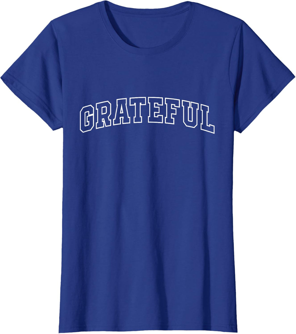 Grateful Athletic Lettering Thanksgiving Shirt Tee T-Shirt Turkey Day Thankful Gift - Royal Blue
