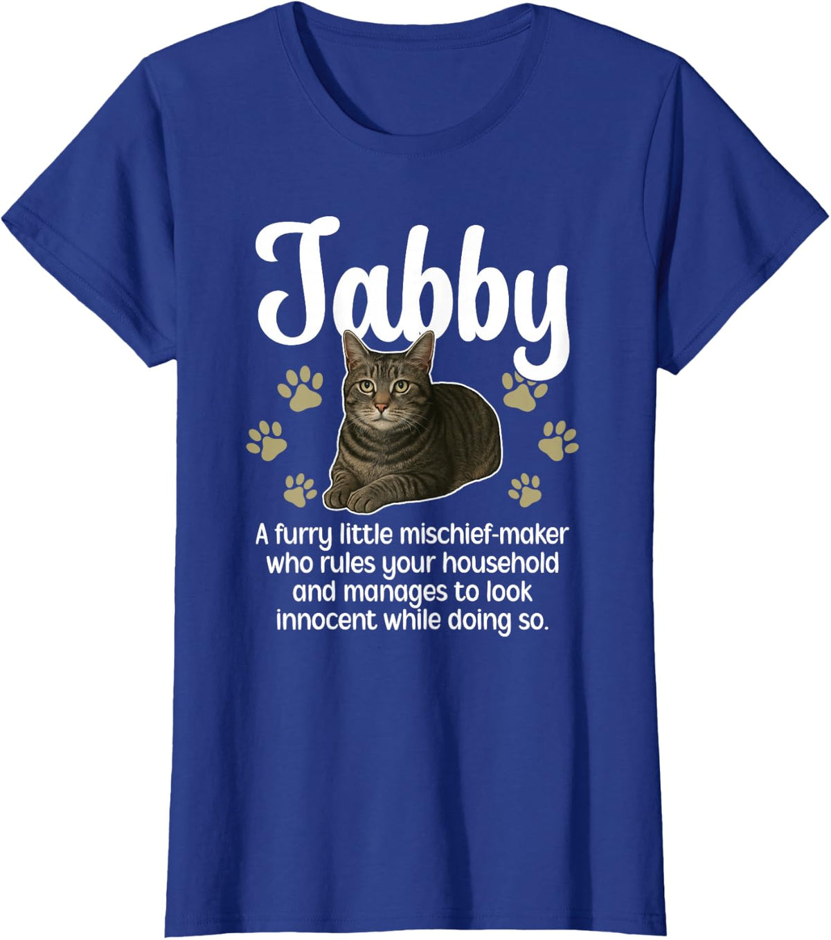 Funny Gray Tabby Cat Owner Tees Grey Tabby Cat Lover T Shirts for Women Men - Royal Blue