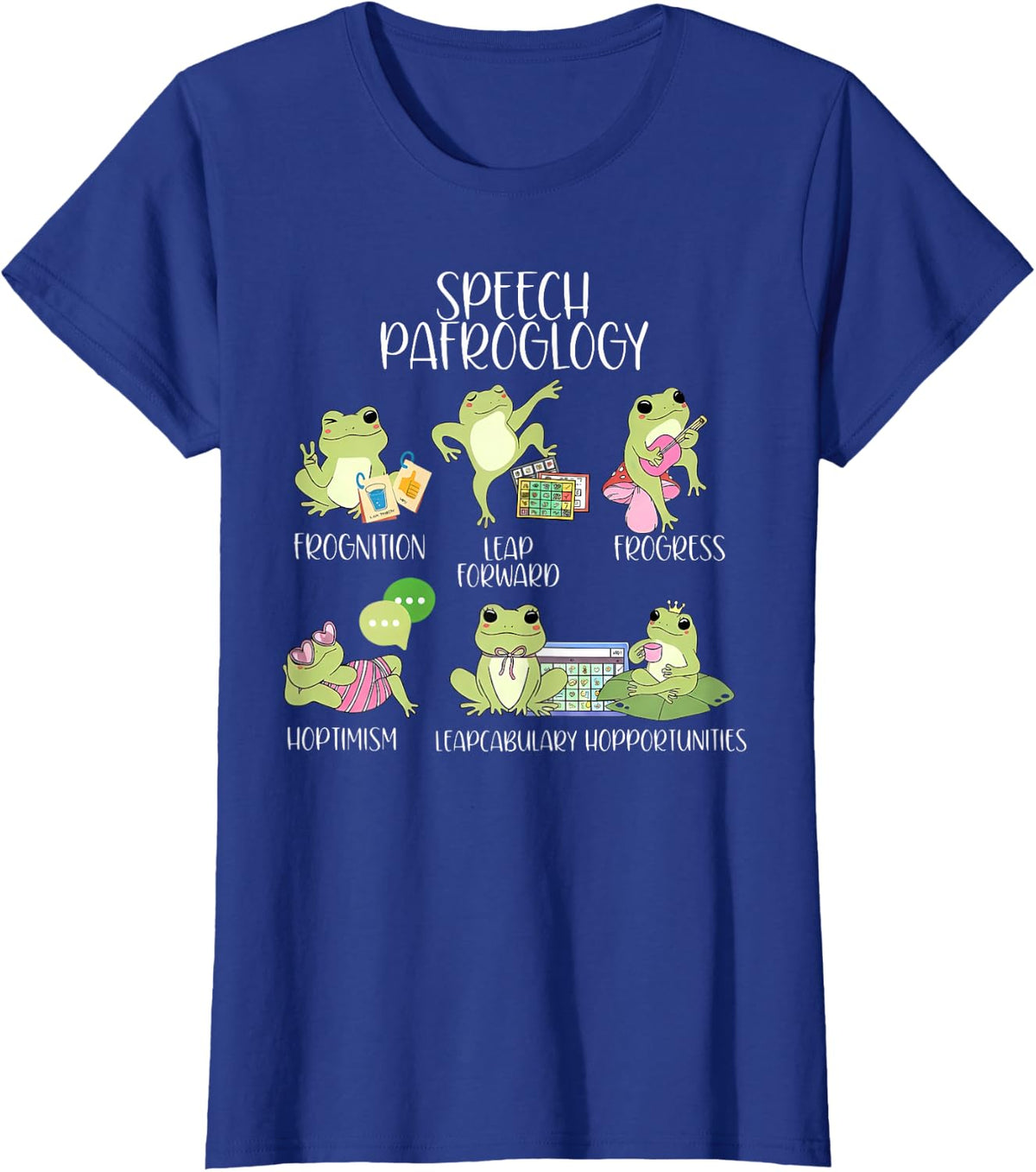 Speech Pafroglogy Frog Speech Therapy SLP Speech Therapist T-Shirt - Royal Blue