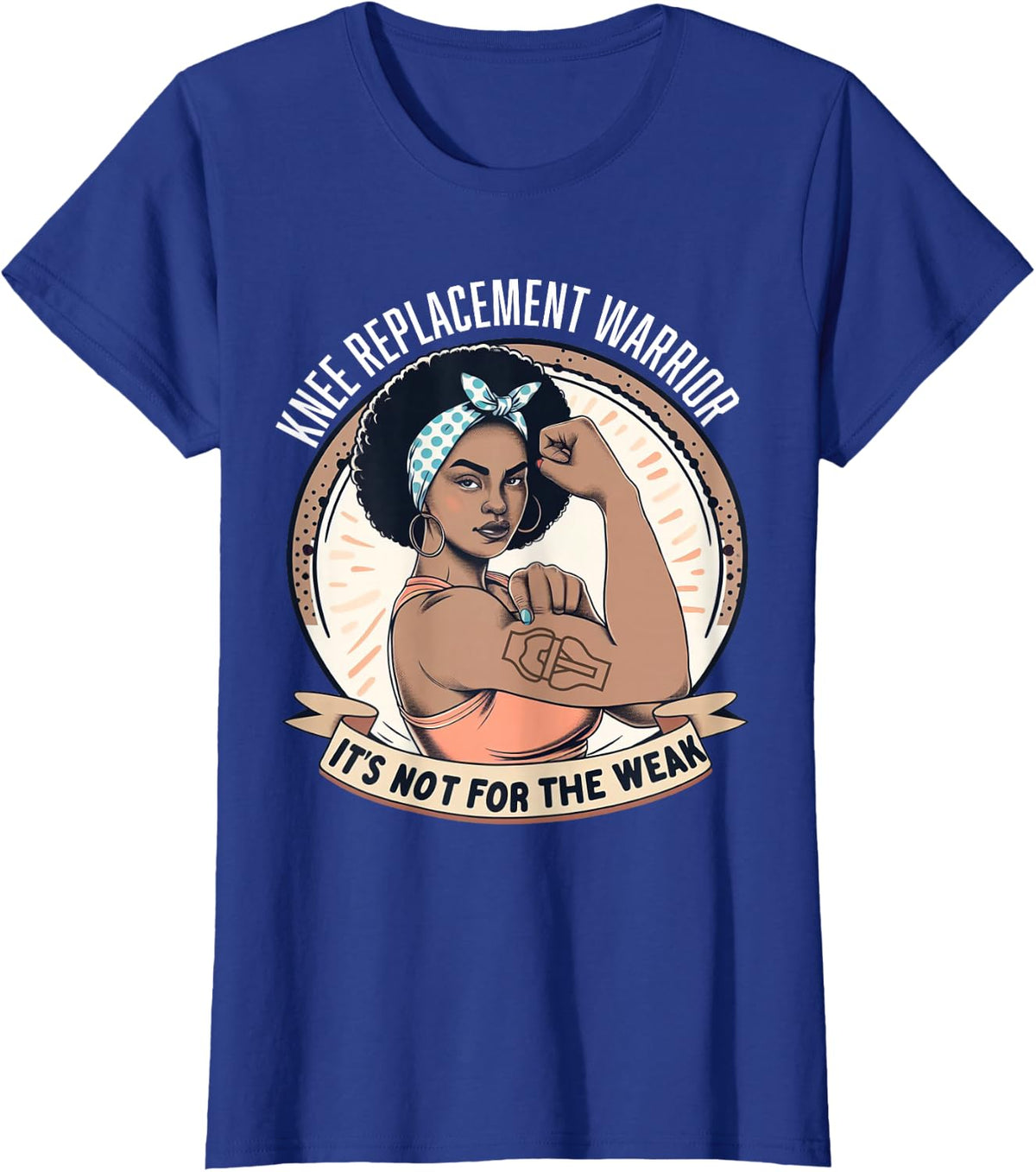 Bionic Knee Replacement Gifts Women Knee Replacement Warrior T-Shirt - Royal Blue