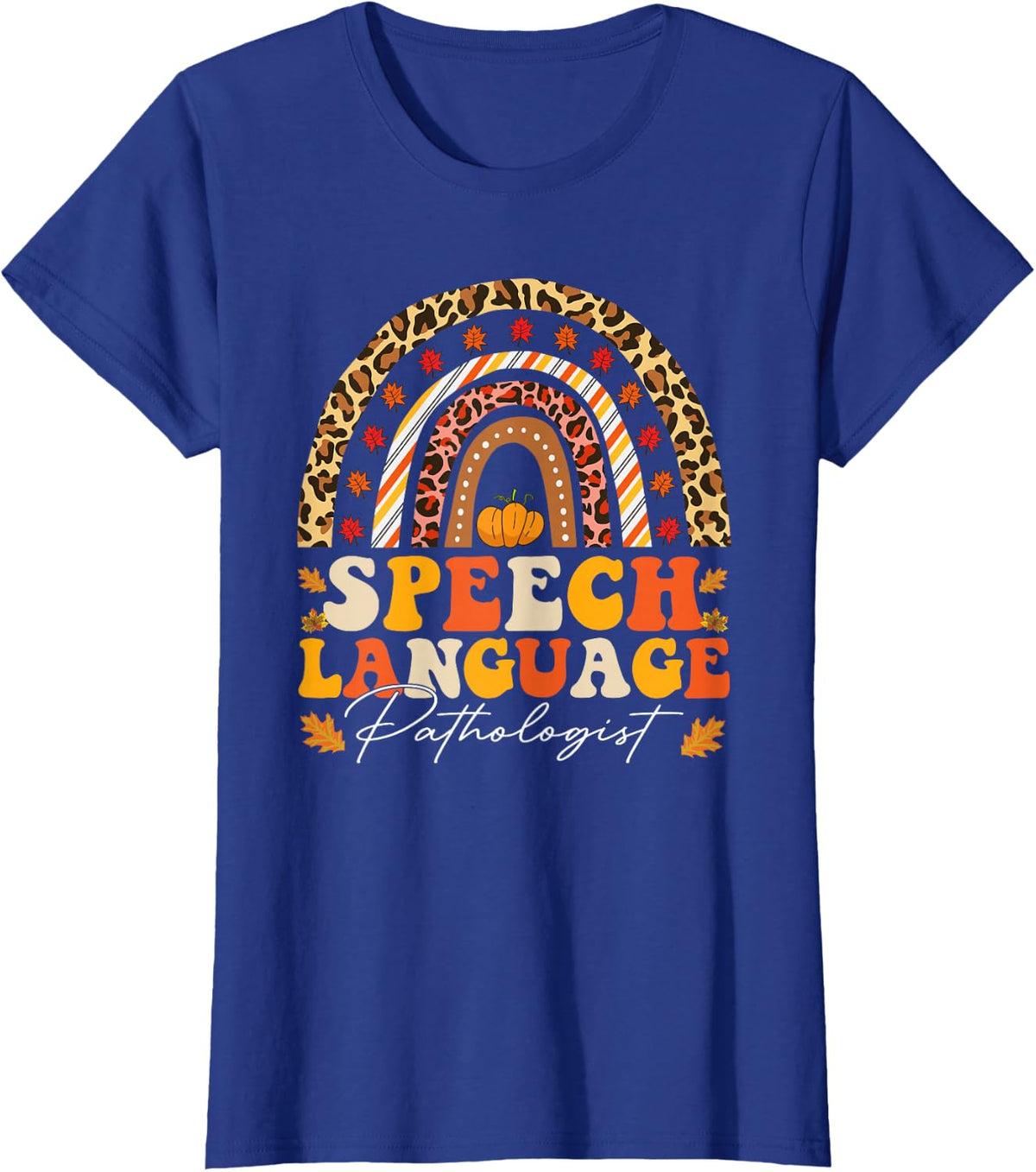 Retro Speech Therapy Speech Language Pathologist Fall Autumn T-Shirt - Royal Blue