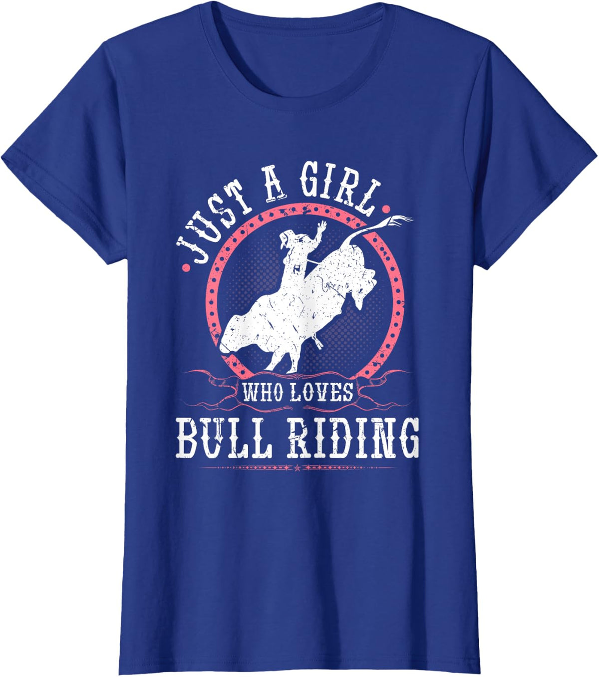 Just A Girl Who Loves Bull Riding Rodeo Cowgirl Bull Rider T-Shirt - Royal Blue
