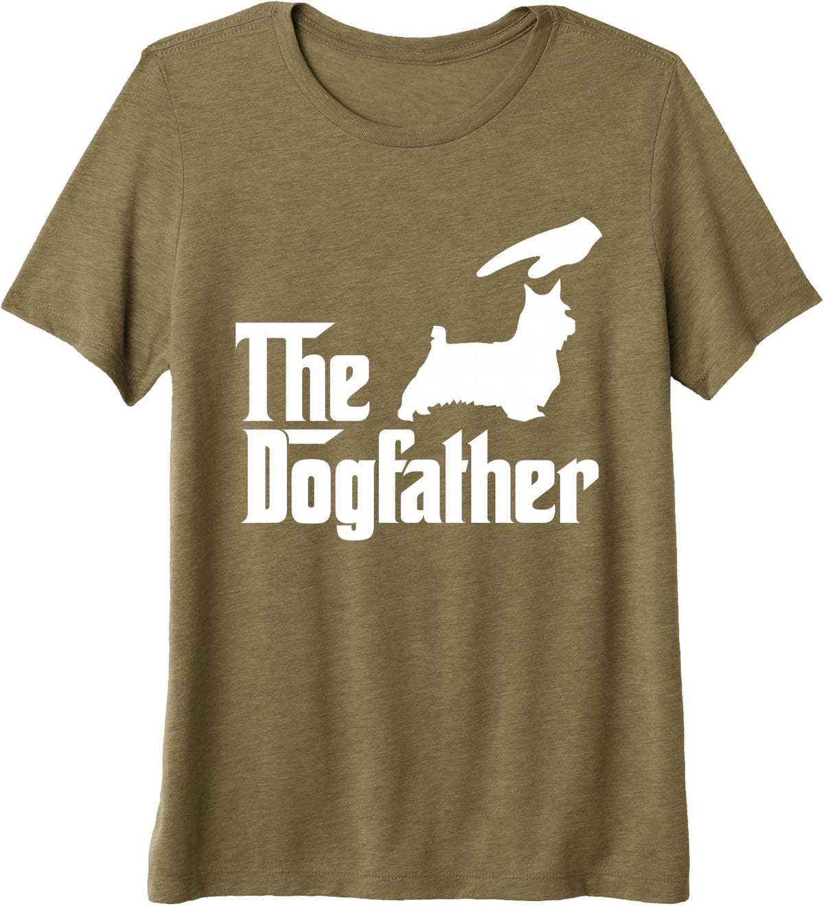 Australian Silky Terrier Dog Dad The DogFather Funny Dogs Premium Tri-blend T-Shirt - Olive Green