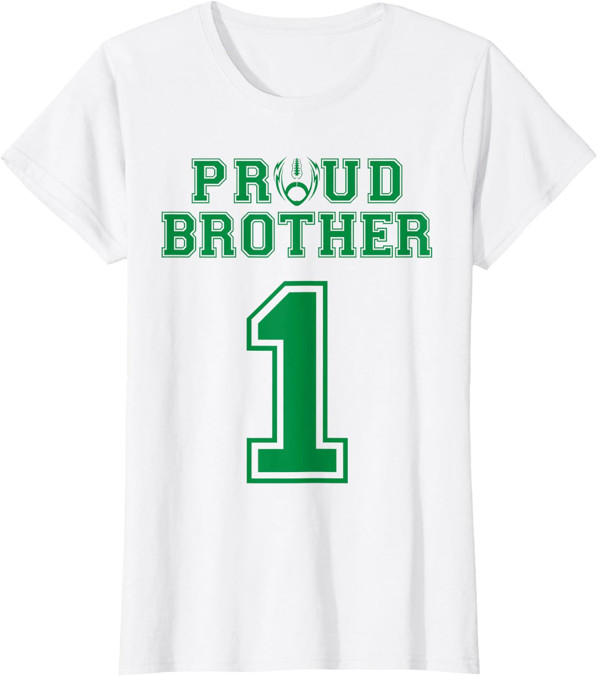 Custom Proud Football Brother Number 1 G Personalized T-Shirt - White