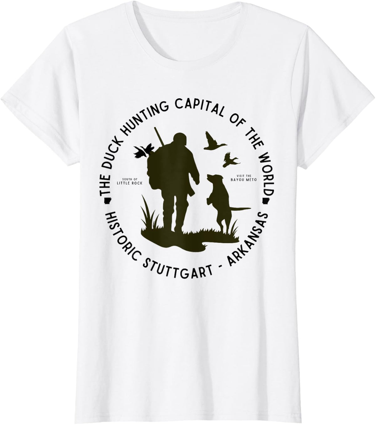 Stuttgart Arkansas Duck Hunting Capital of the World Hunter T-Shirt - White