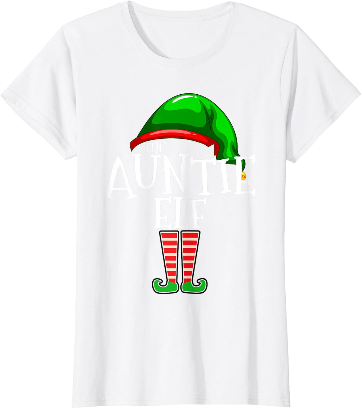 Auntie Elf Group Matching Family Christmas Gift Aunt Outfit T-Shirt - White