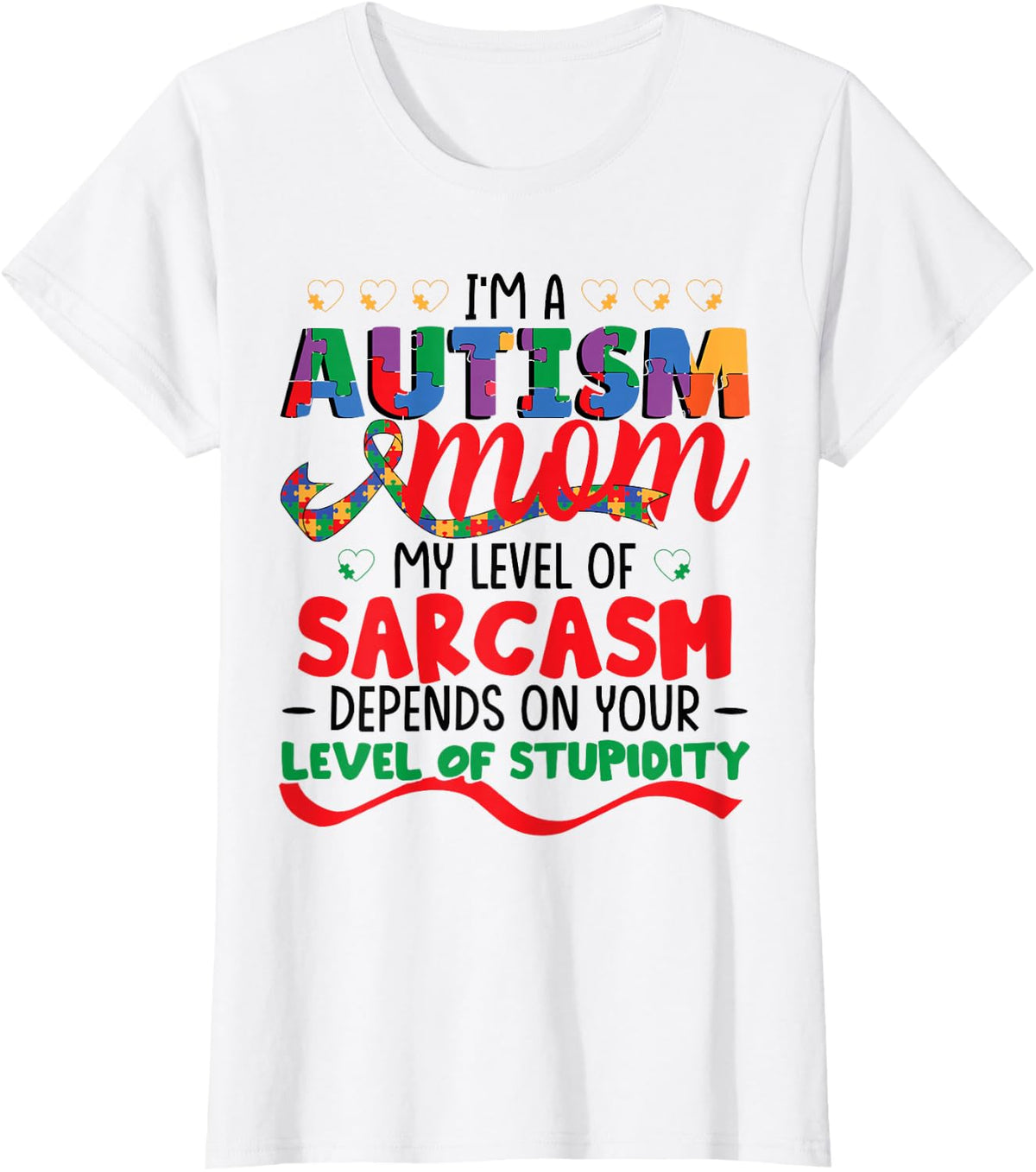 Autism Awareness Women Mom Autism T-Shirt - White