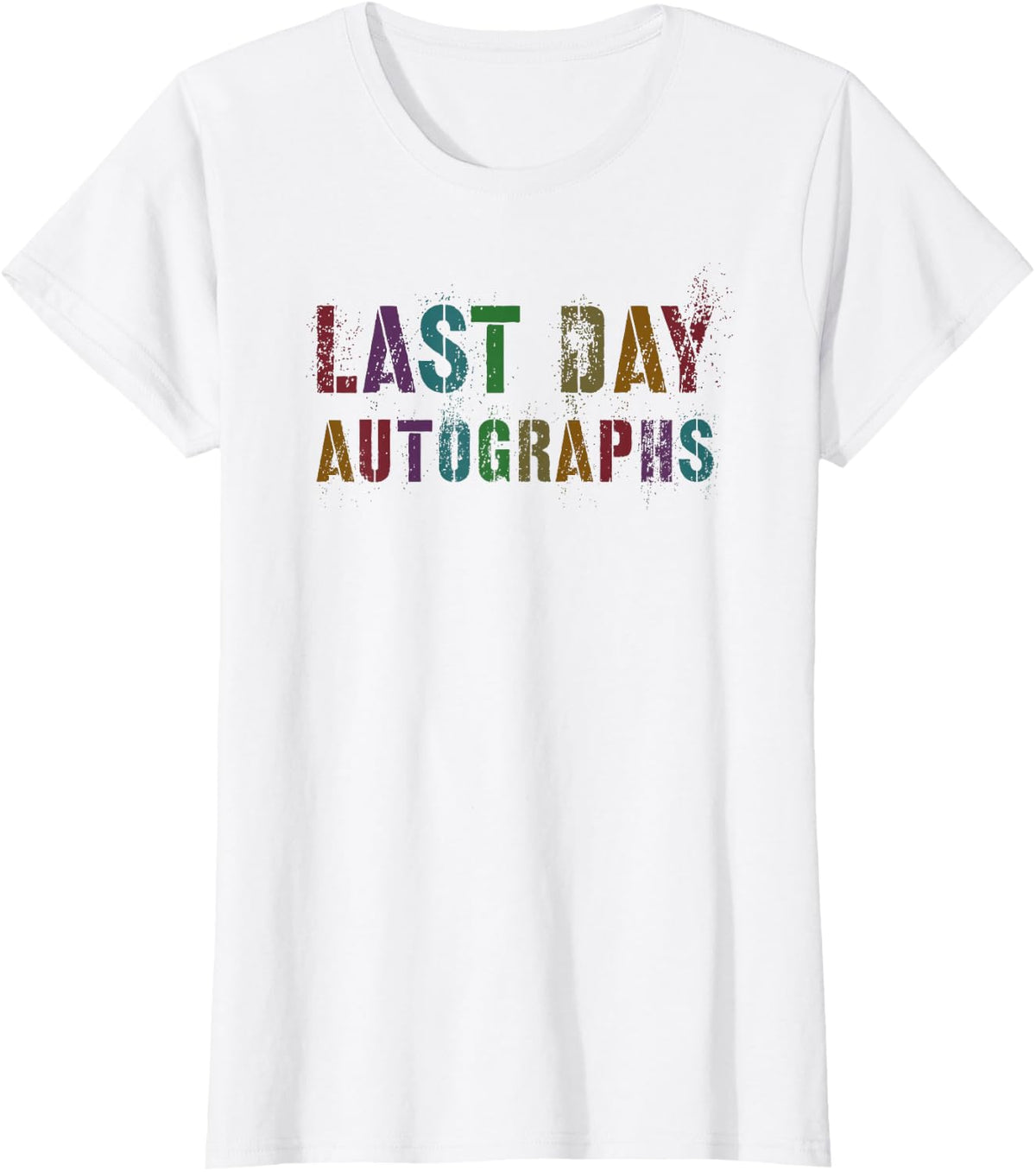 Vintage LAST DAY AUTOGRAPHS Signing Batch Signatures Sign My T-Shirt - White