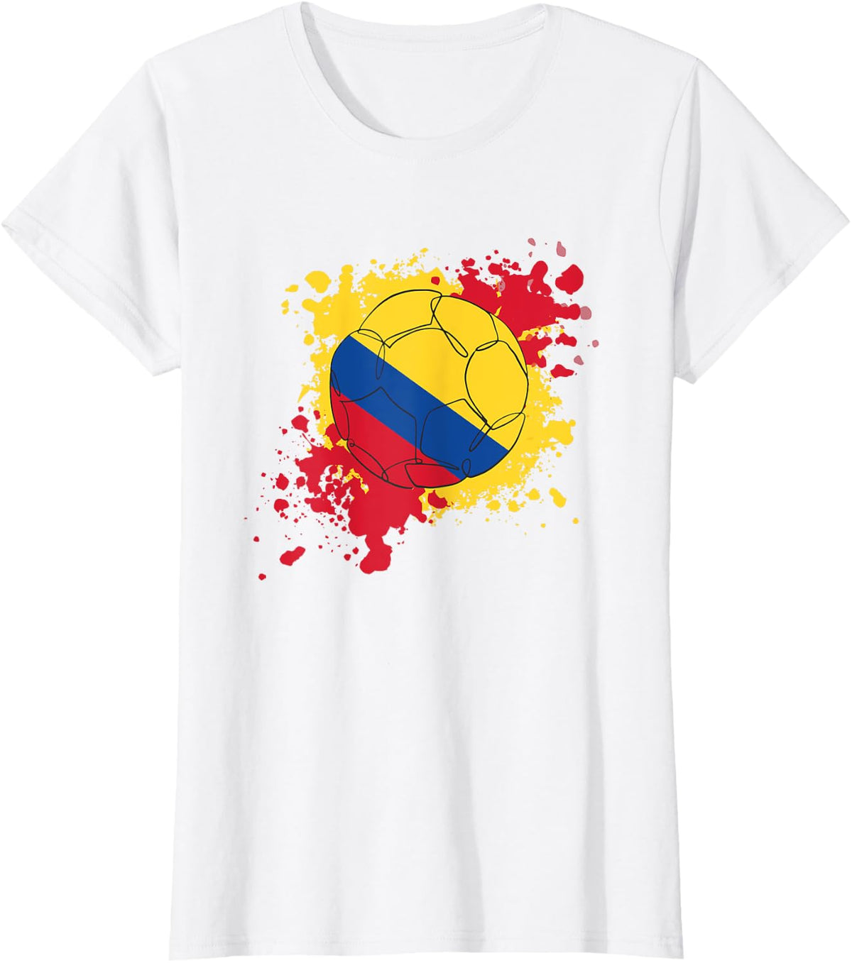 Soccer Ball With The Flag Of Colombia T-Shirt - White