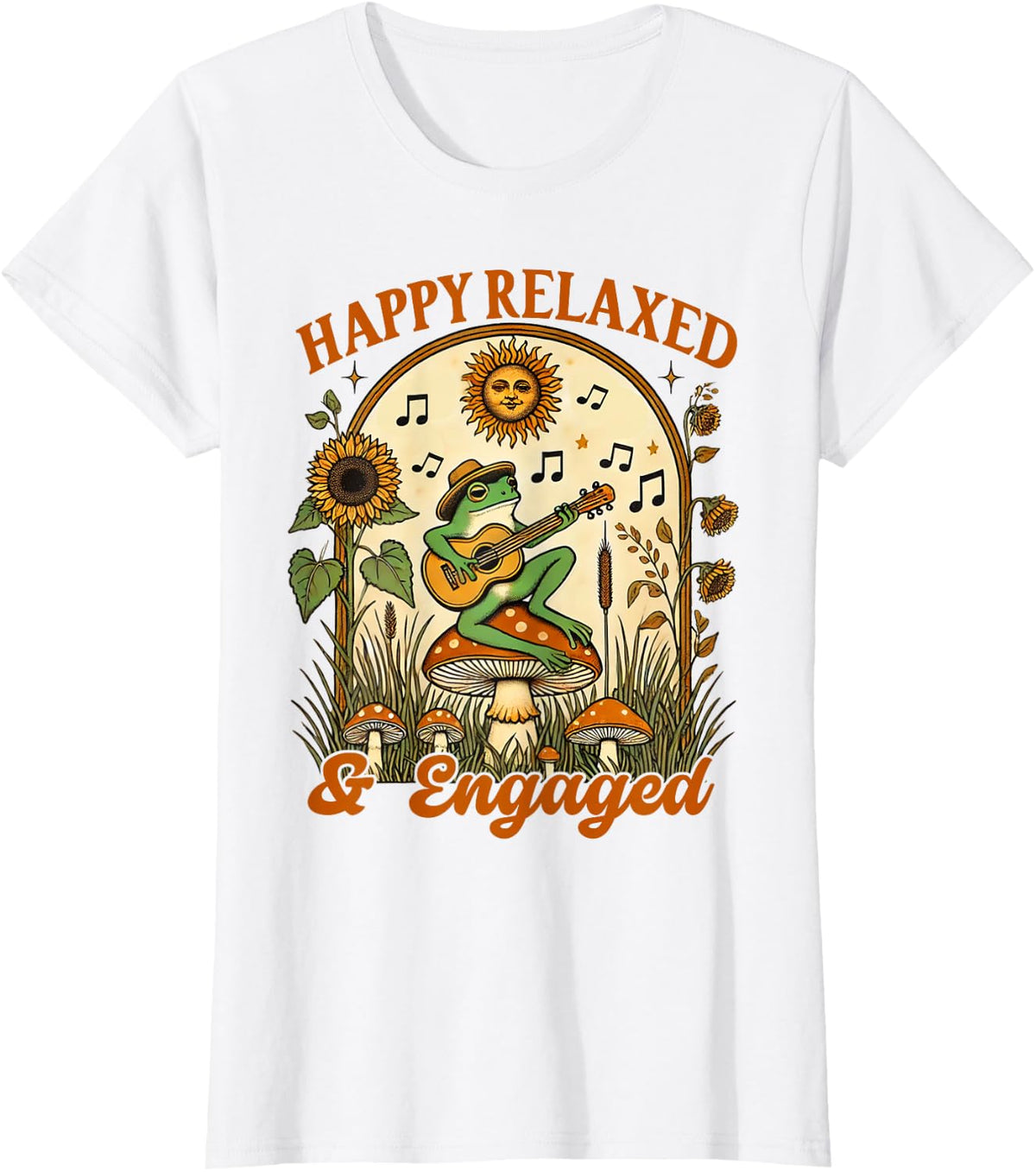 Behavior Analyst ABA Frog Mushroom Happy Relaxed & Engaged T-Shirt - White