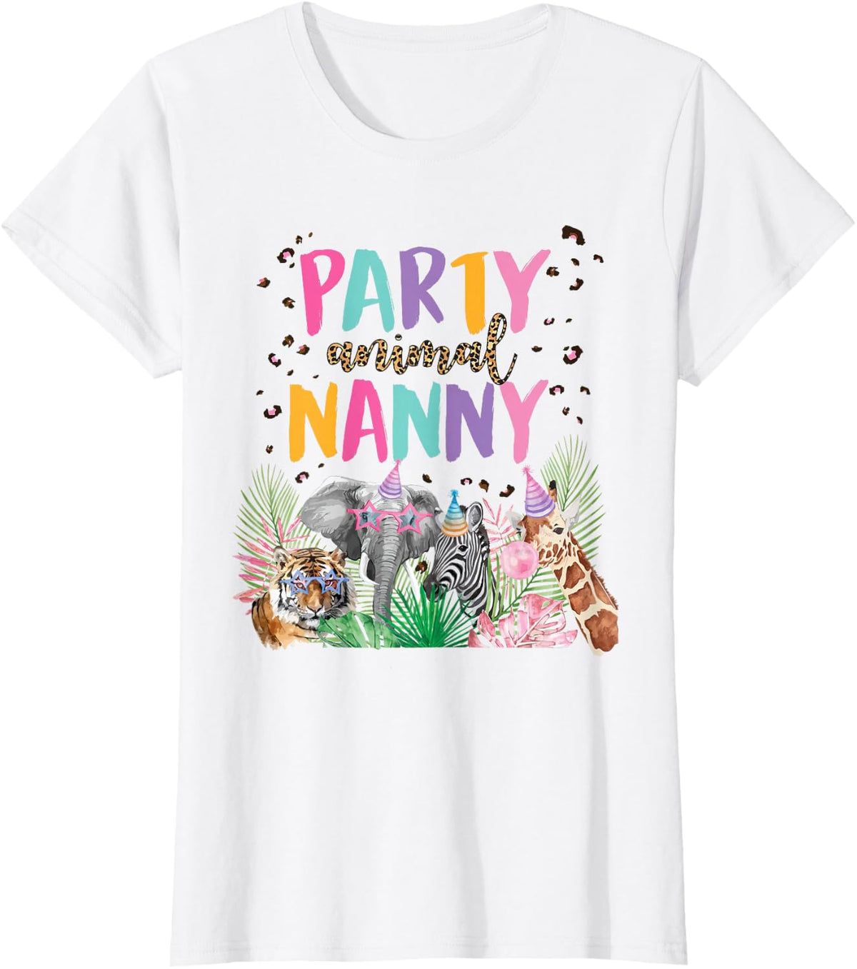 Nanny Of The Birthday Boy Girl Zoo Theme Animal Party T-Shirt - White