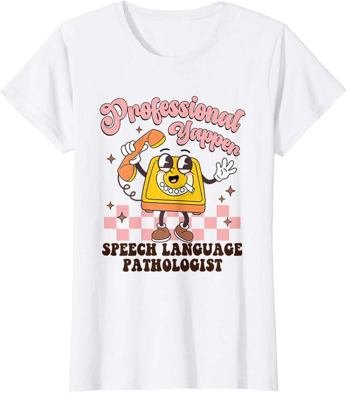 Retro Professional Yapper Speech Language Pathologist SLP T-Shirt - White
