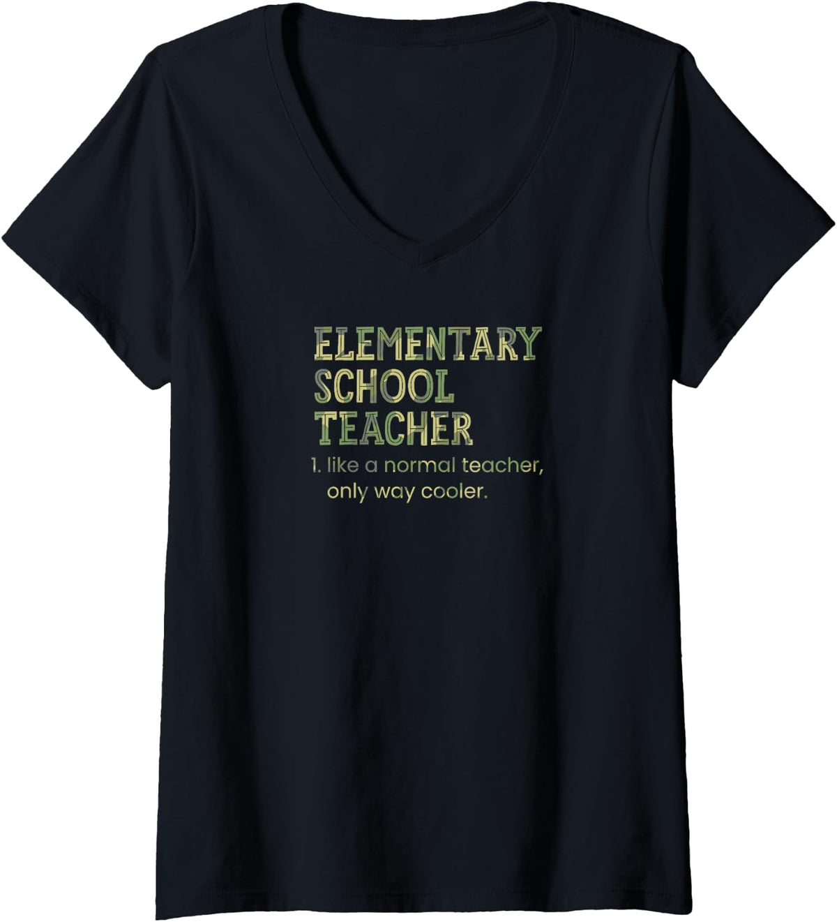 Women's Elementary School Teacher Like Normal Teacher V-Neck T-Shirt - Black