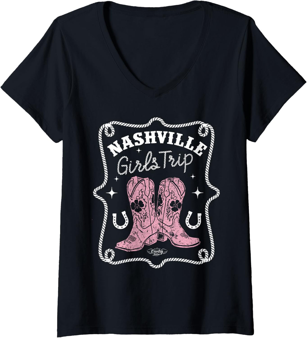 Women's Nashville Girls Trip Group Nashville Girls Trip V-Neck T-Shirt - Black