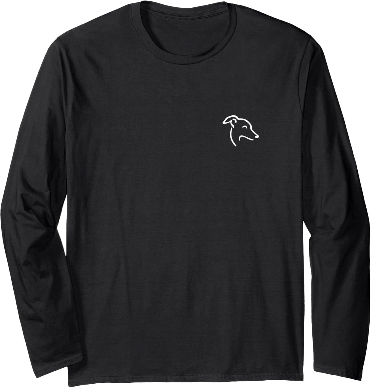 Italian Greyhound Iggy Simple Minimalist Line Art Long Sleeve T-Shirt - Adult Unisex Black