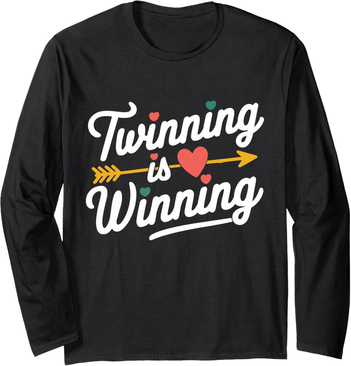 Twin Spirit Week Kid Arrow Teacher Squad Twinning is Winning Long Sleeve T-Shirt - Adult Unisex Black
