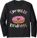 Sprinkle kindness Donut Long Sleeve T-Shirt - Adult Unisex Black