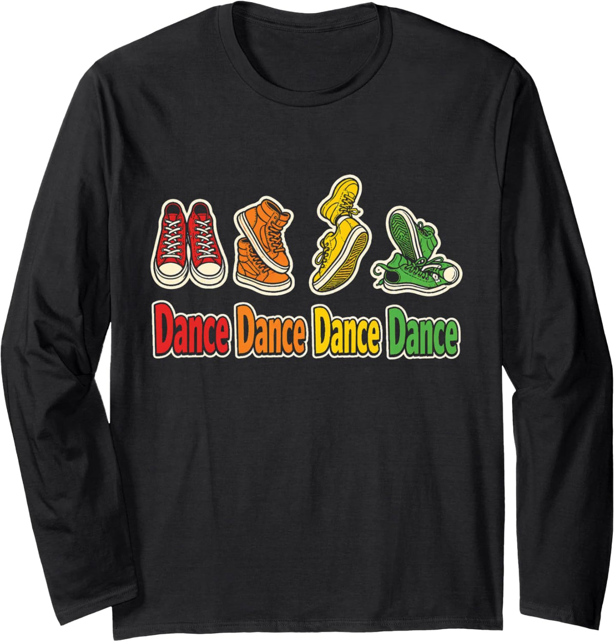 Elementary Music Teacher Dance Dancing Sneakers Gift Long Sleeve T-Shirt - Adult Unisex Black