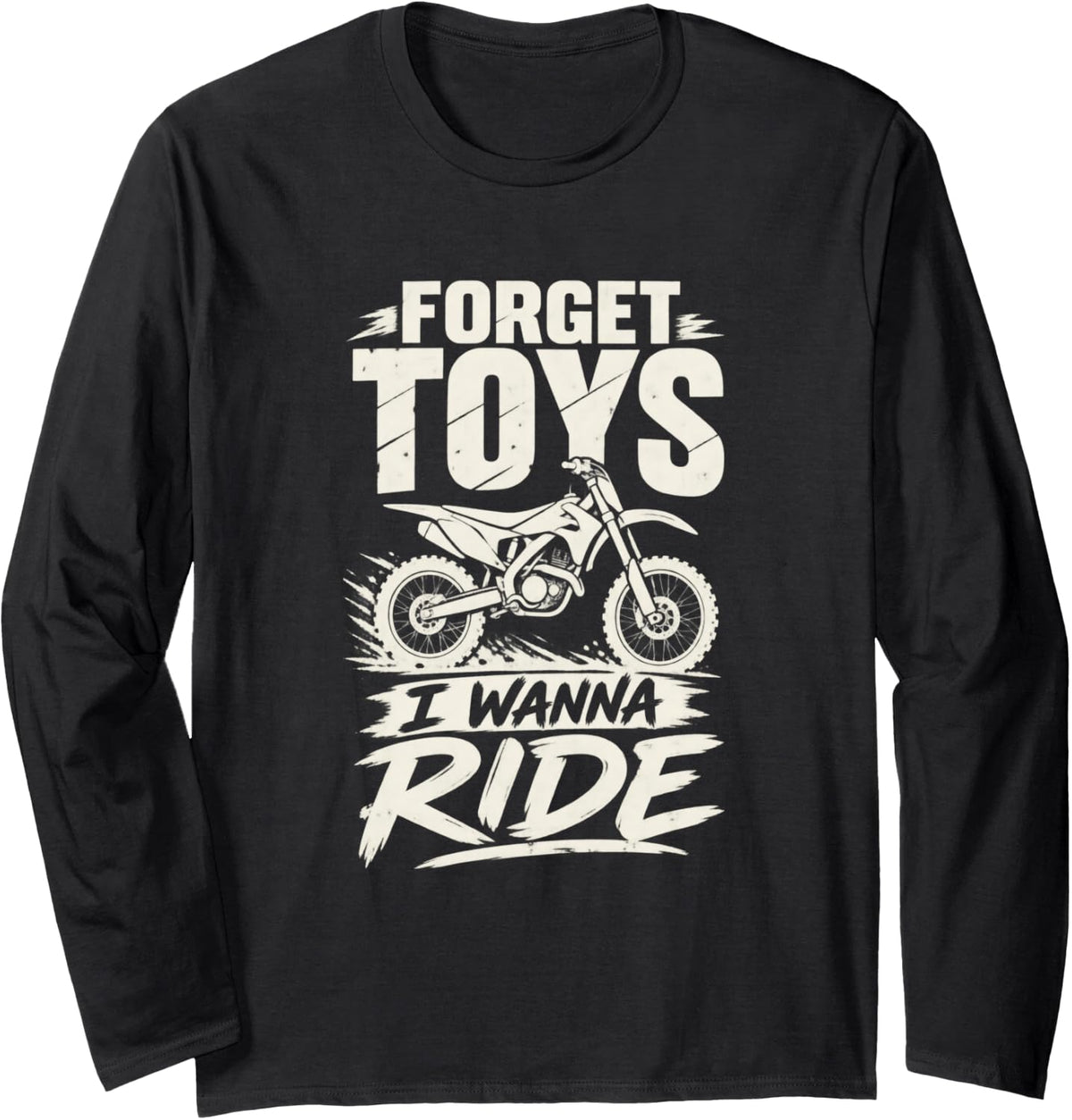 Trail Rider Funny Dirt Biking Humor Long Sleeve T-Shirt - Adult Unisex Black